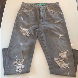 Benetton light blue/grey distressed jeans!